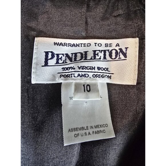 PENDLETON Vintage Double Breasted Blazer Jacket 100% Virgin Wool Black Career - Picture 4 of 13